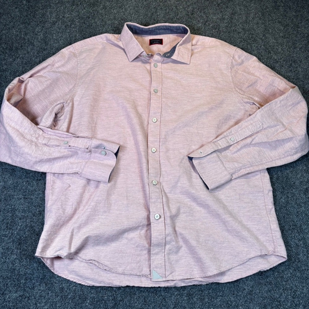 UNTUCKit Men‎ XL Large Pink Textured Long Sleeve Button Down Shirt